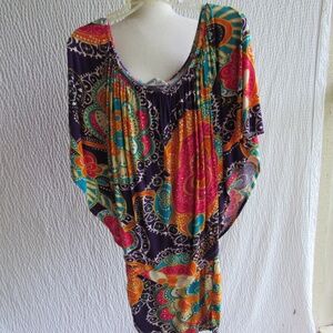 Bold Vibrant Bright Dress Party Hawaiian SZ M Layered Va Va by Joy Han